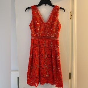 XS Red Lace/Crochet Dress